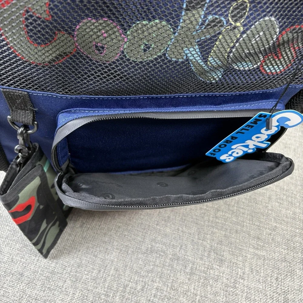 Cookies Smell Proof Backpack Navy Blue Multi Camo Streetwear School Bag Pouch